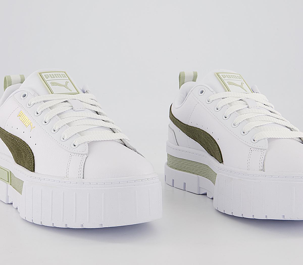 Puma Mayze Trainers Puma Mayze Trainers Puma White Dark Green Moss