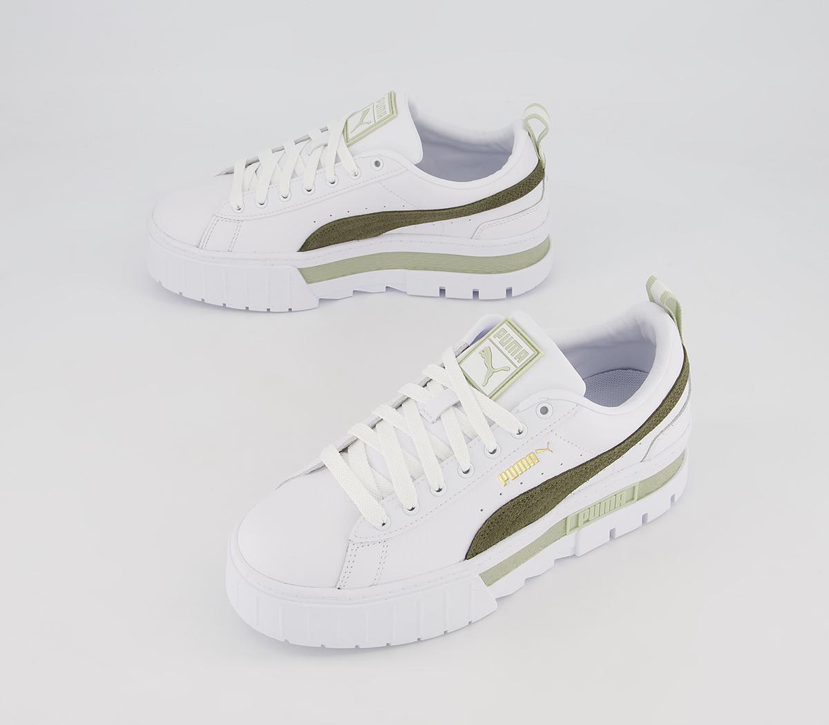 Puma Mayze Trainers Puma Mayze Trainers Puma White Dark Green Moss