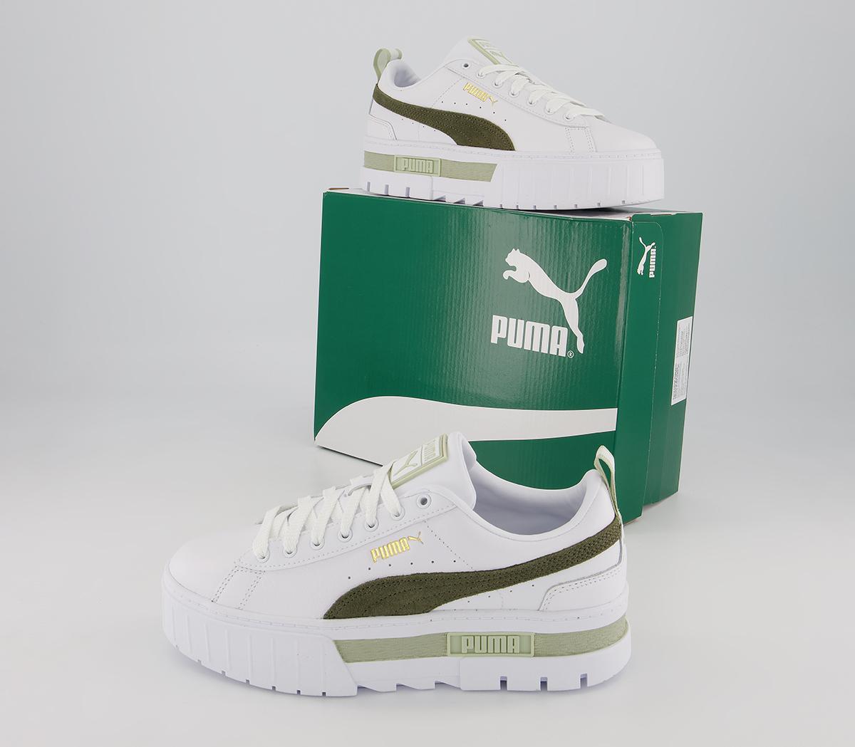 Puma Mayze Trainers Puma Mayze Trainers Puma White Dark Green Moss