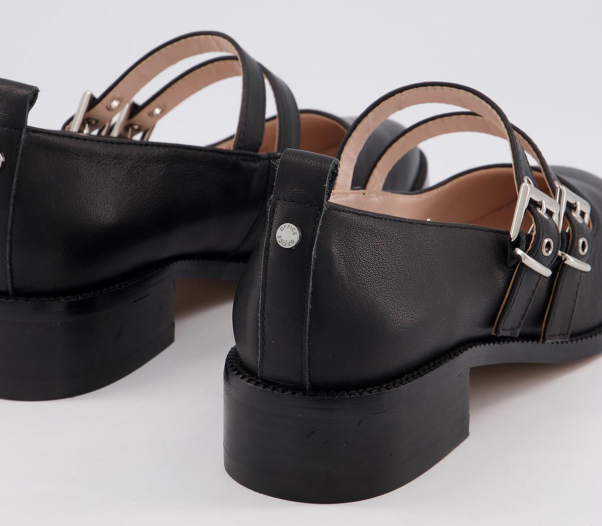 OFFICEFlush Double Strap Mary Jane Flats OFFICEFlush Double Strap Mary Jane FlatsBlack Leather