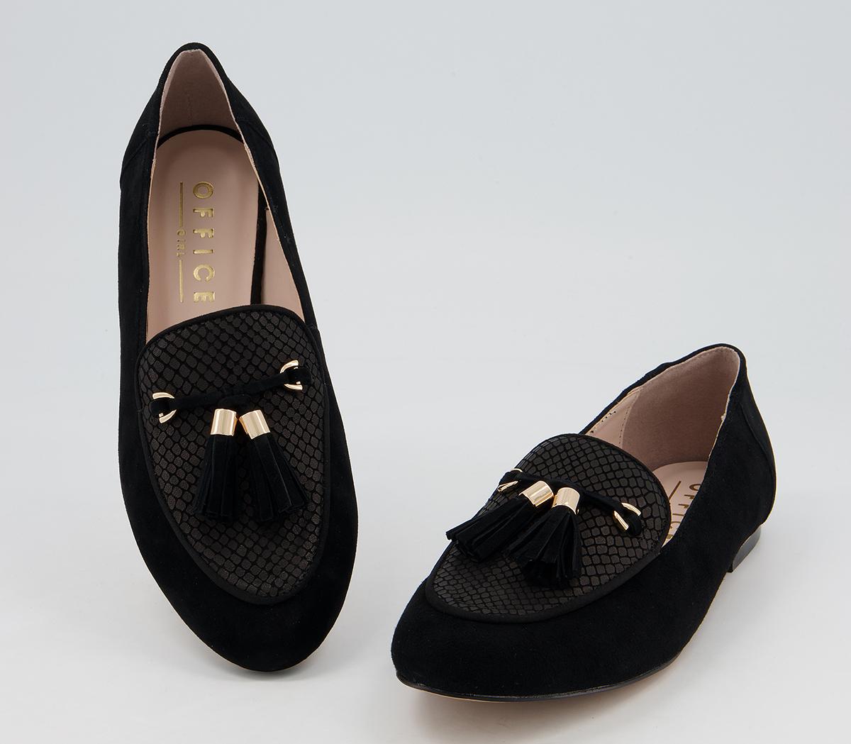 Office Finitely Tassel Loafers Office Finitely Tassel Loafers Black Suede