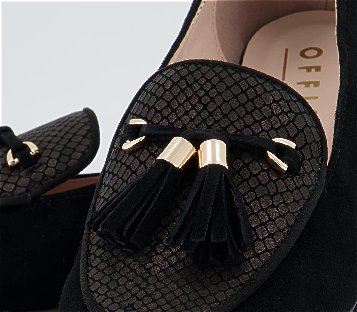Office Finitely Tassel Loafers Office Finitely Tassel Loafers Black Suede