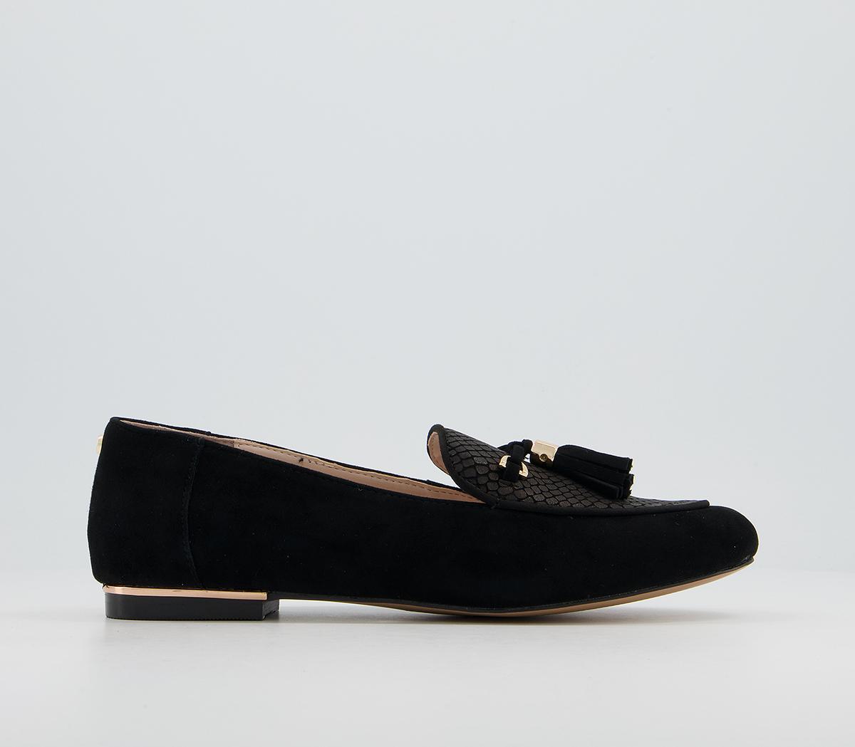 Office Finitely Tassel Loafers Office Finitely Tassel Loafers Black Suede