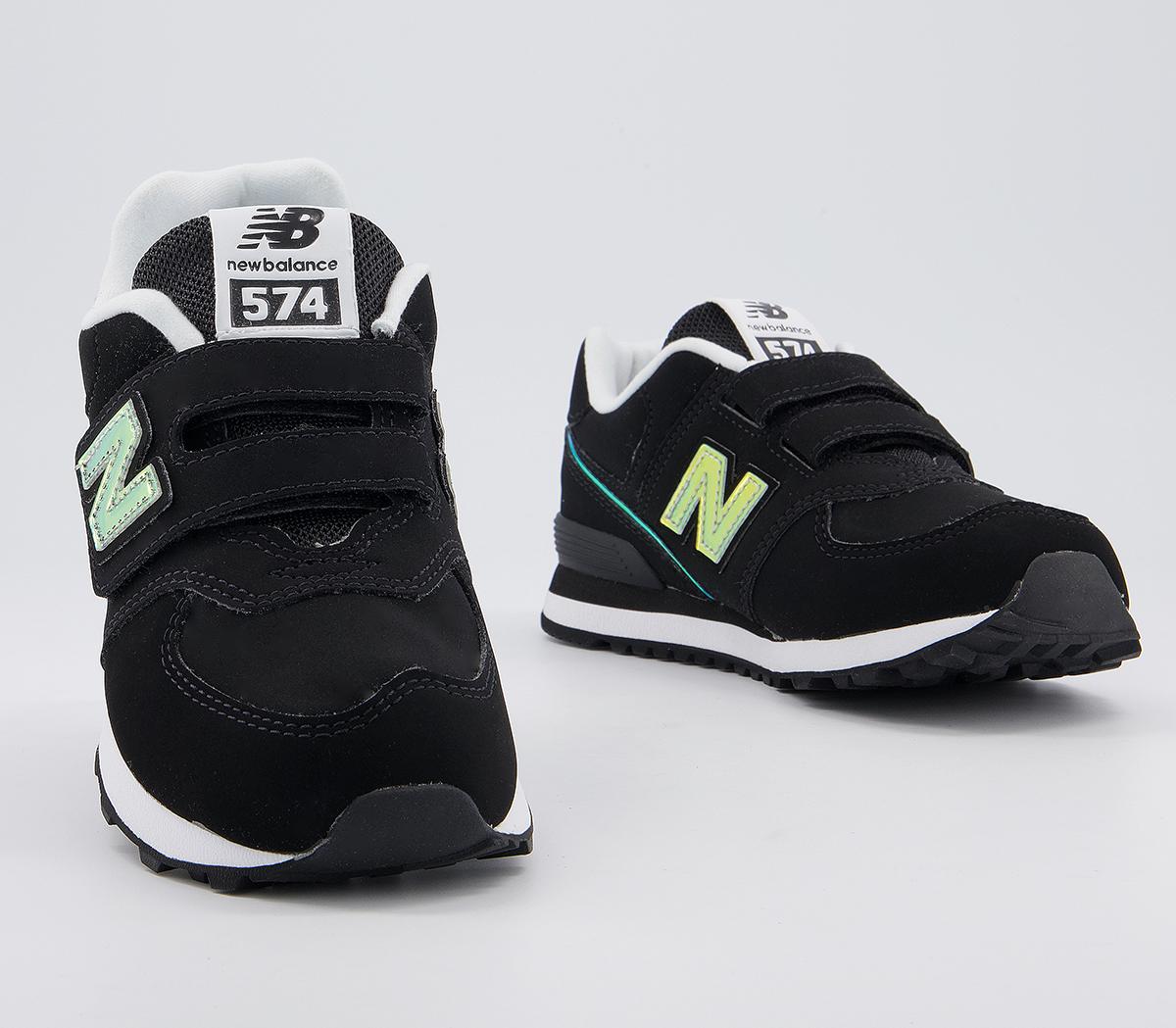 New Balance 574 Kids V Trainers Black Gold Unisex
