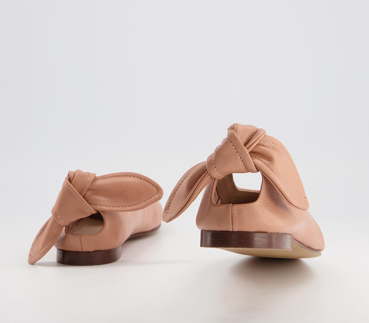 Office Fleeting Soft Bow Square Ballet Shoes Office Fleeting Soft Bow Square Ballet Shoes Pink Leather