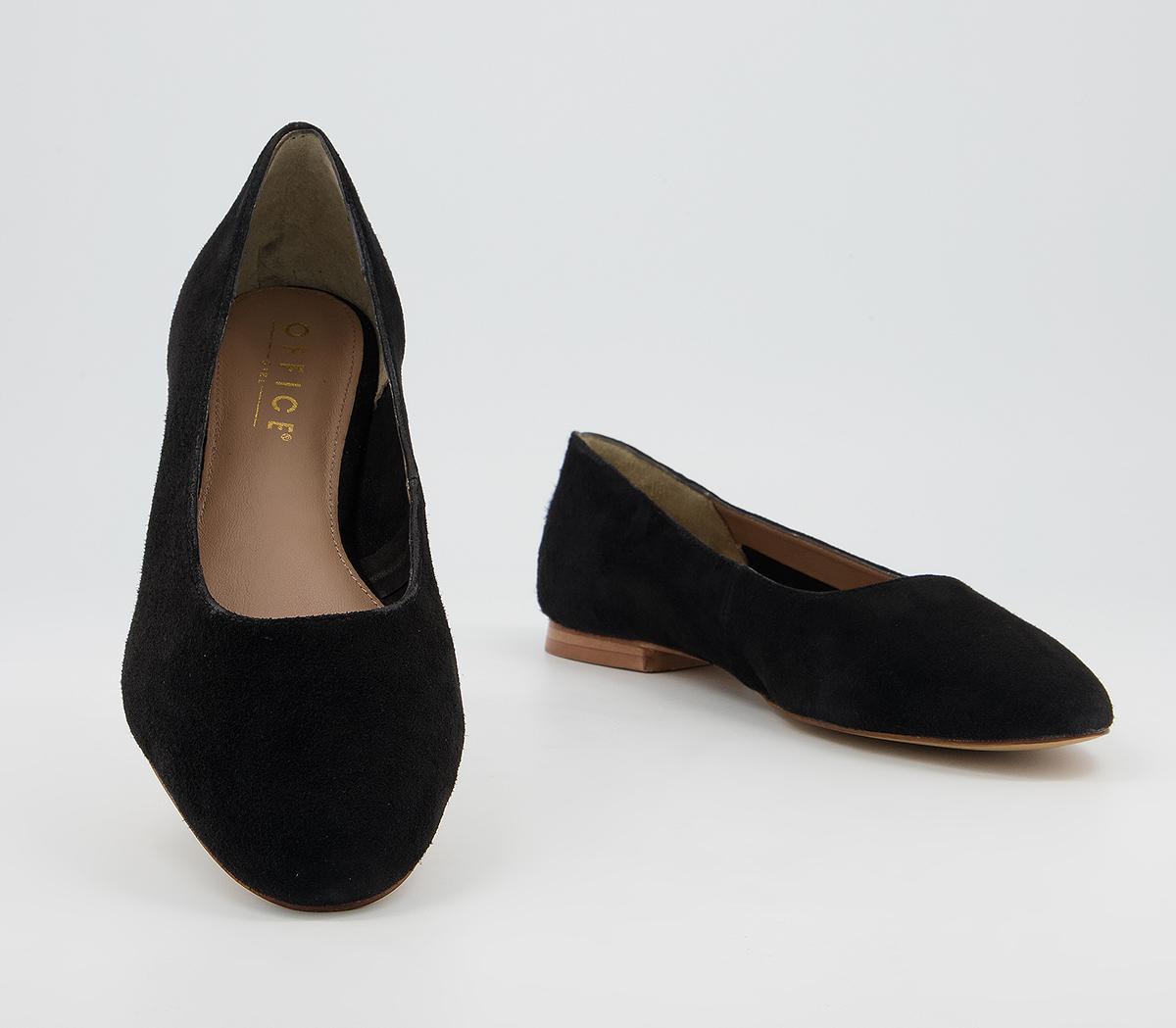 Office Friendly Soft Almond Toe Pumps Office Friendly Soft Almond Toe Pumps Black Suede