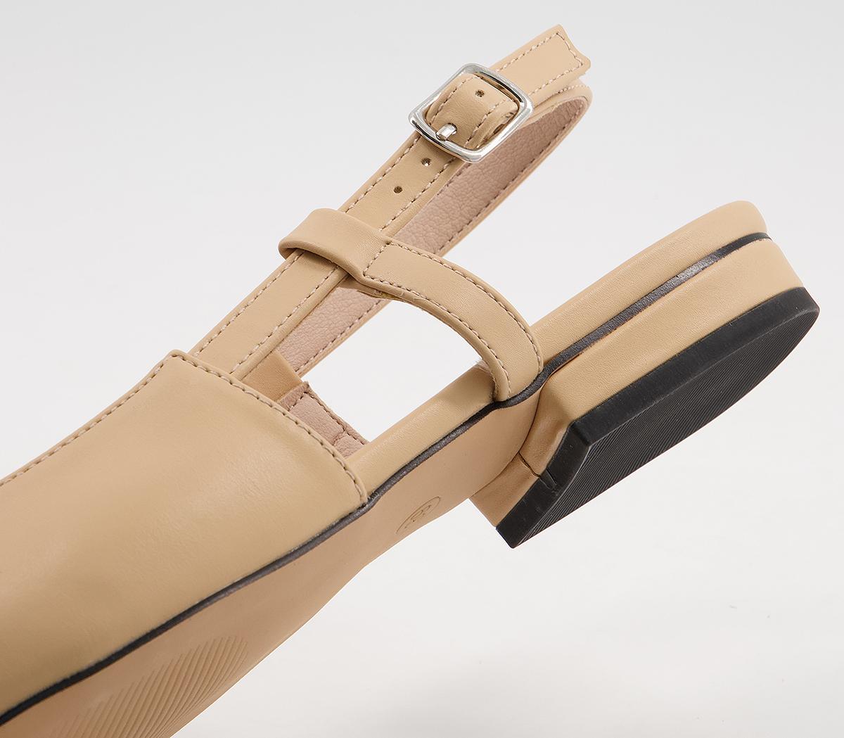 Office Francine Toe Cap Slingback Flats Office Francine Toe Cap Slingback Flats Nude Black Mix