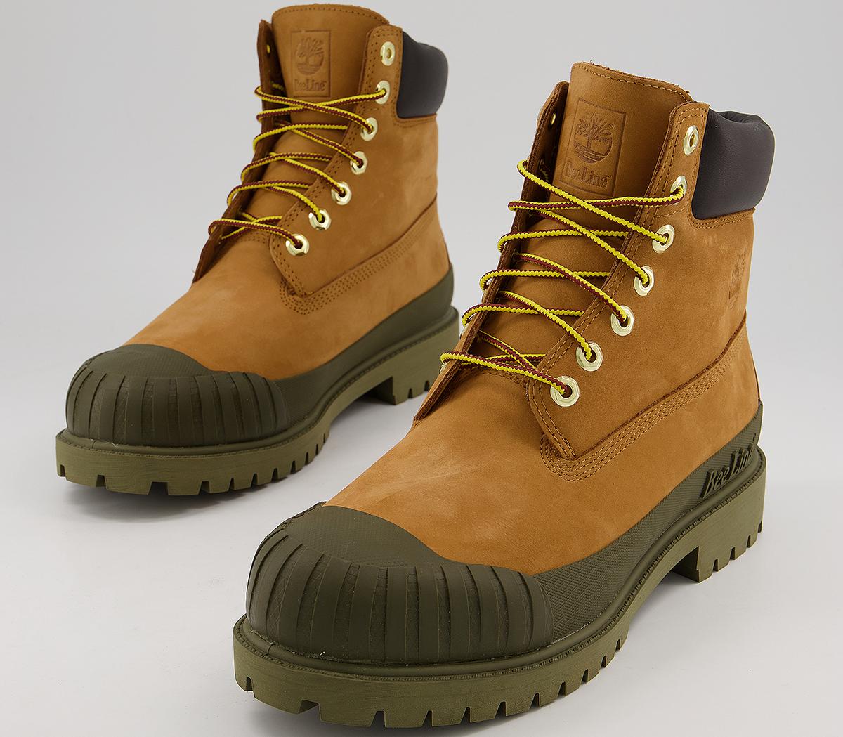Timberland 6 In Premium Rubber Toe Boots Wheat Olive - Men's Boots