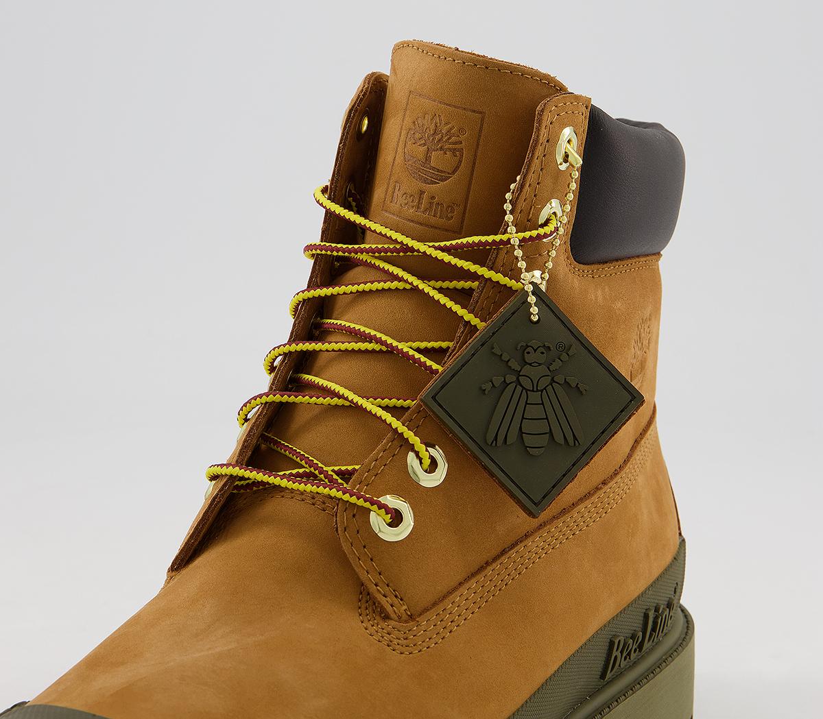 Timberland 6 In Premium Rubber Toe Boots Wheat Olive - Men's Boots
