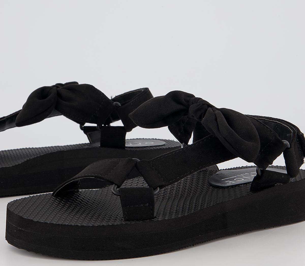 Office Saintly Sports Flat Sandals Office Saintly Sports Flat Sandals Black With Black Sole