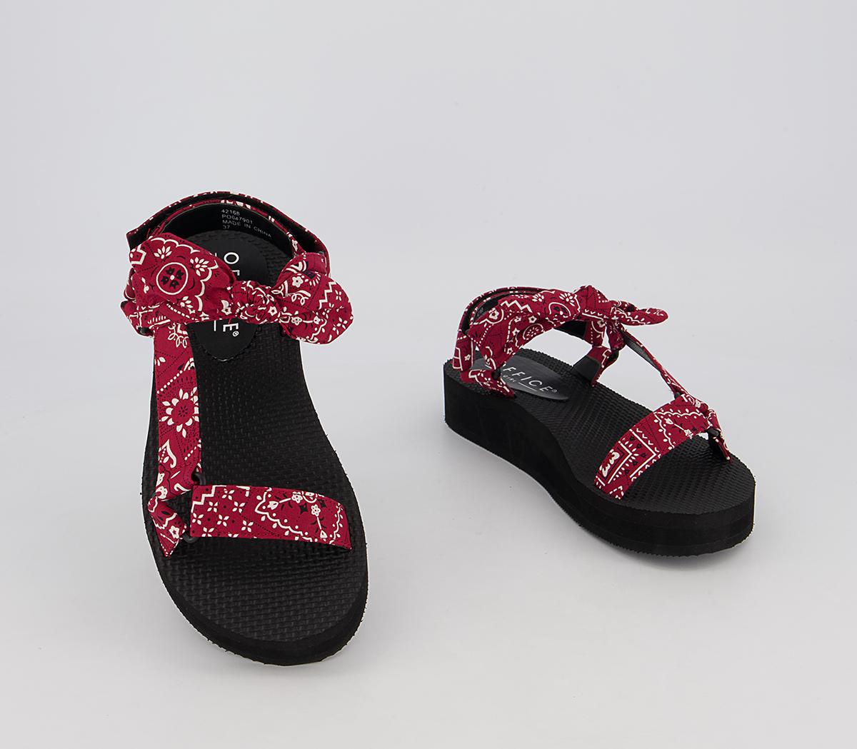 OFFICE Saintly Sports Flat Sandals Red With Black - Women’s Sandals