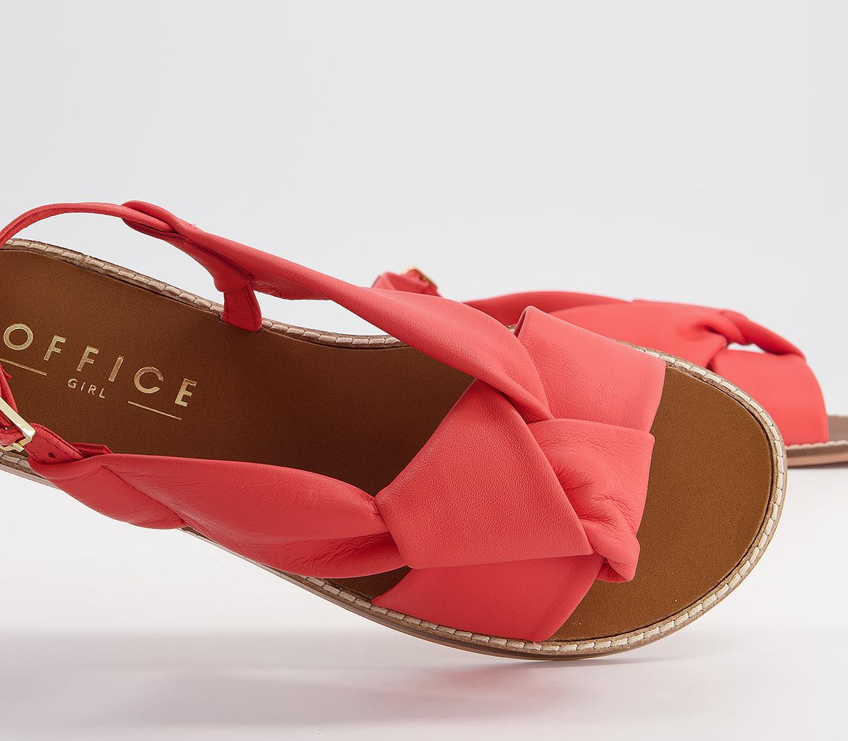 OFFICE Shimmer Soft Tubular Sling Sandals Bright Pink Leather - Women’s ...