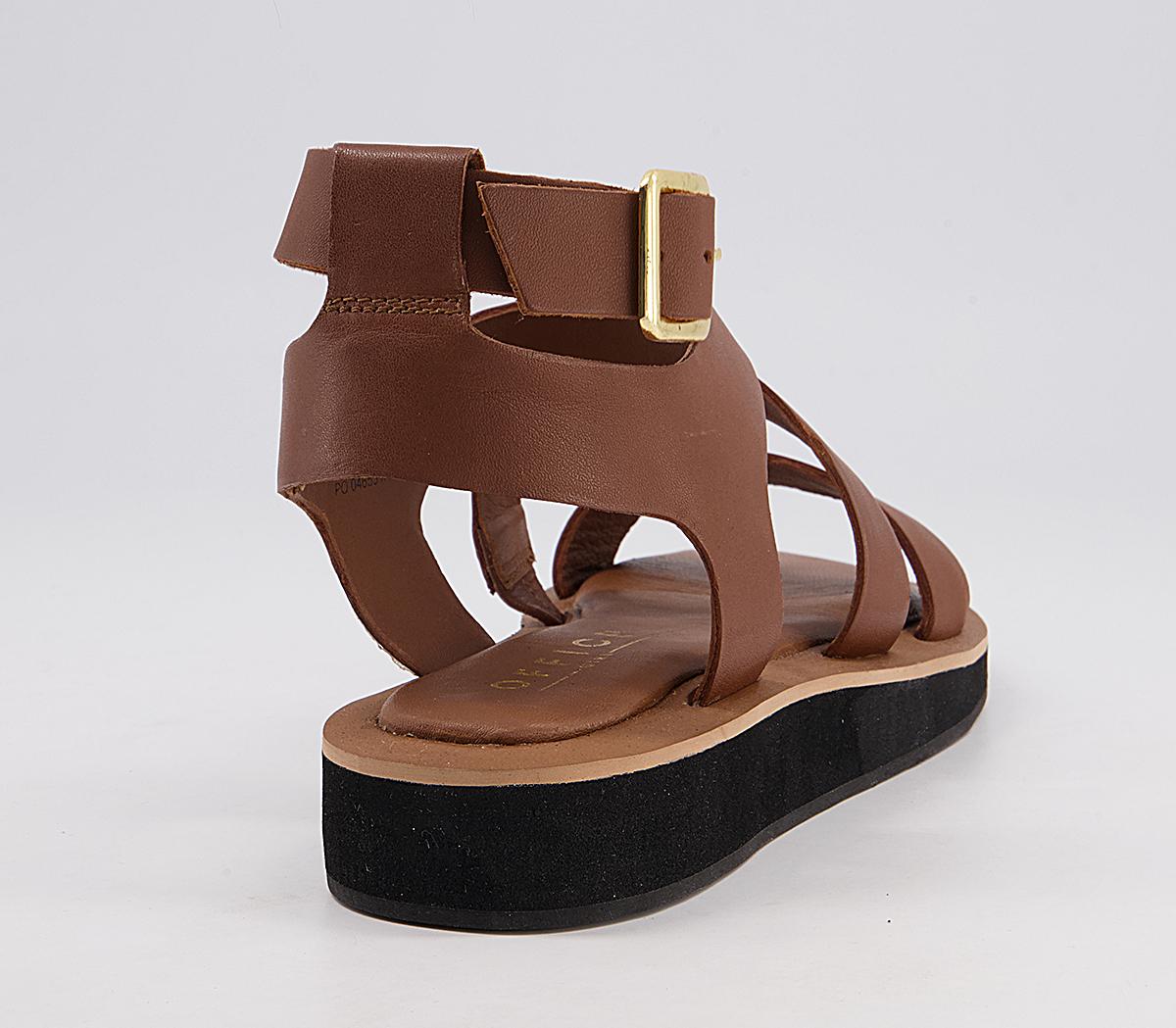 OFFICESavor Ankle Strap SandalsTan Leather