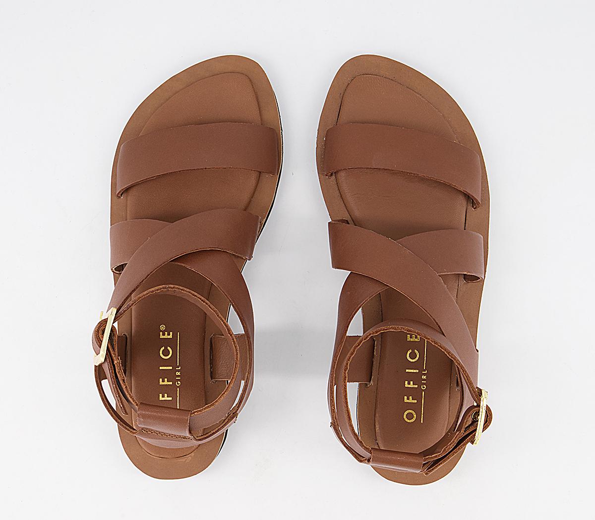 OFFICESavor Ankle Strap SandalsTan Leather