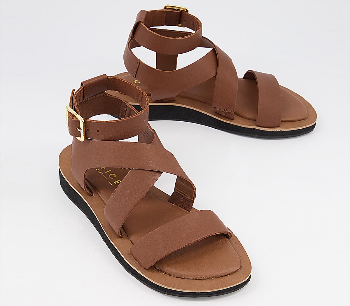 OFFICESavor Ankle Strap SandalsTan Leather