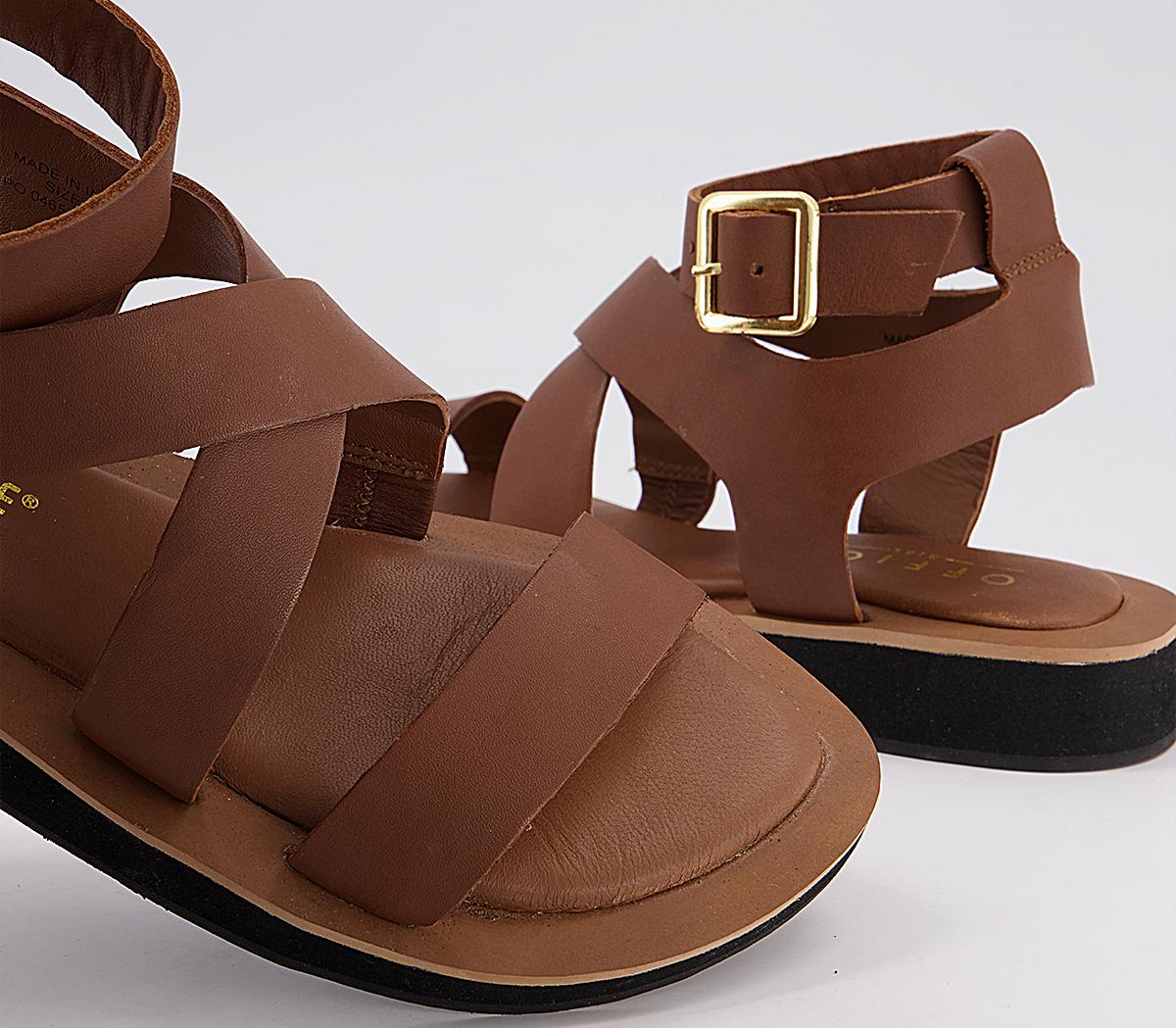 OFFICESavor Ankle Strap SandalsTan Leather