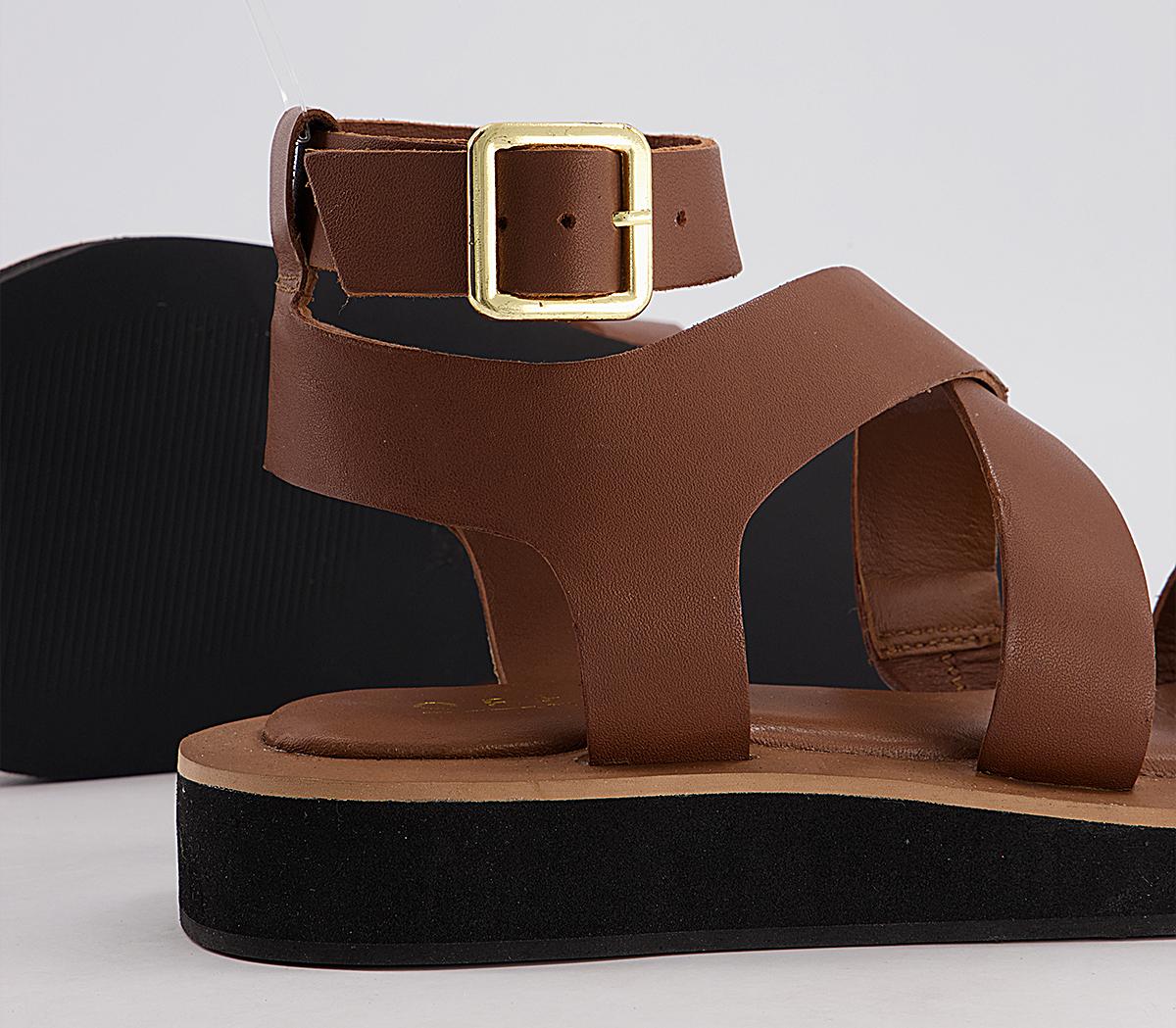 OFFICESavor Ankle Strap SandalsTan Leather