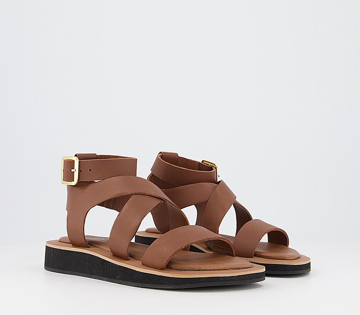 OFFICESavor Ankle Strap SandalsTan Leather