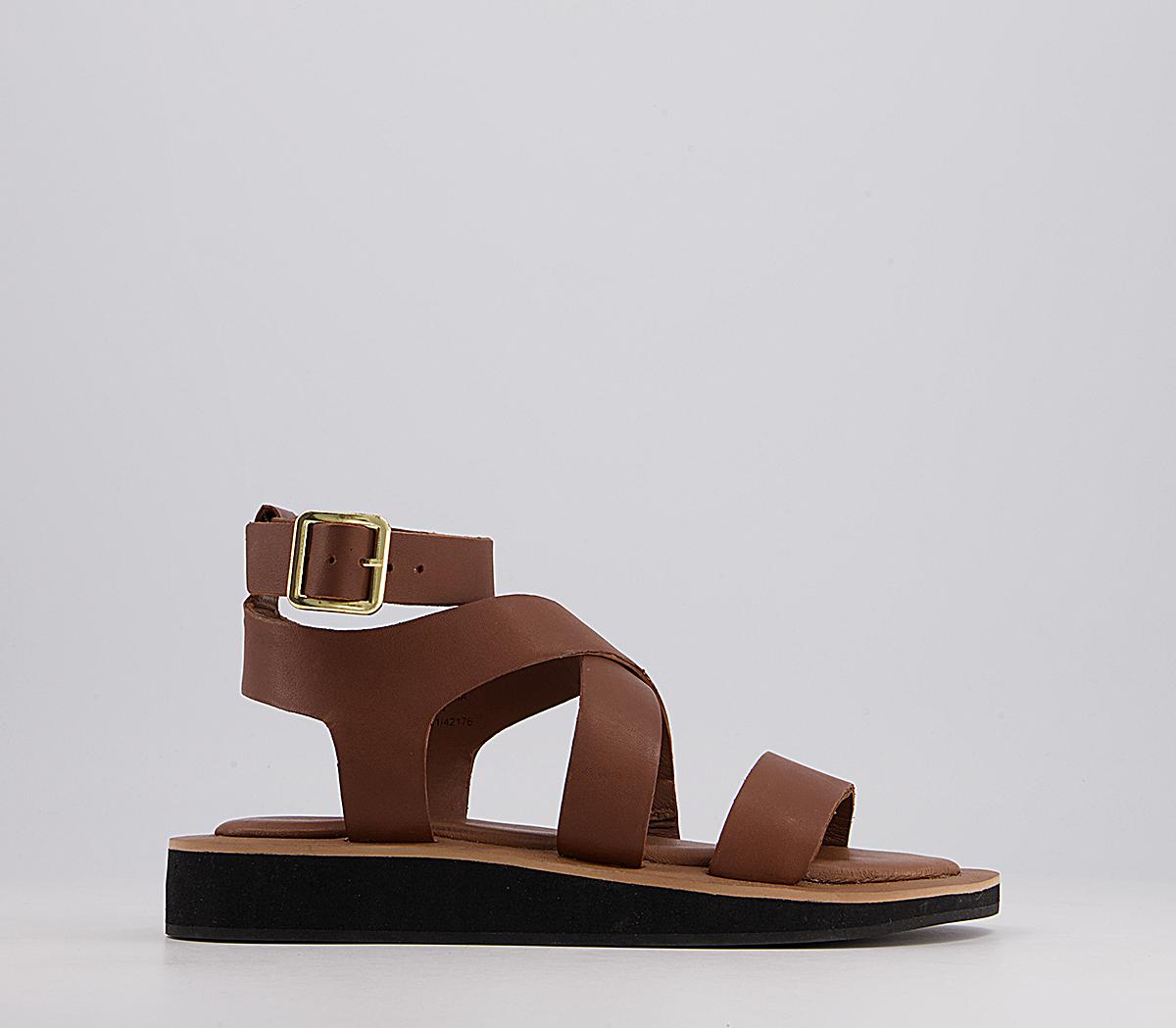 OFFICESavor Ankle Strap SandalsTan Leather