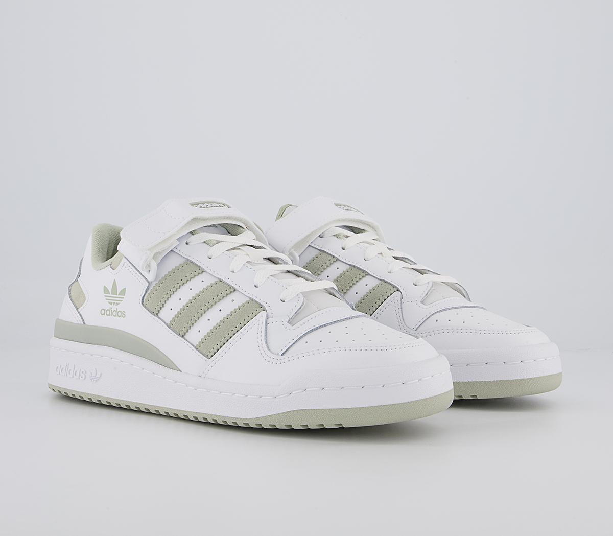adidas Forum Low Trainers adidas Forum Low Trainers White Halo Green White