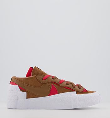 Nike Blazer Low Sacai Light British Tan University Red White