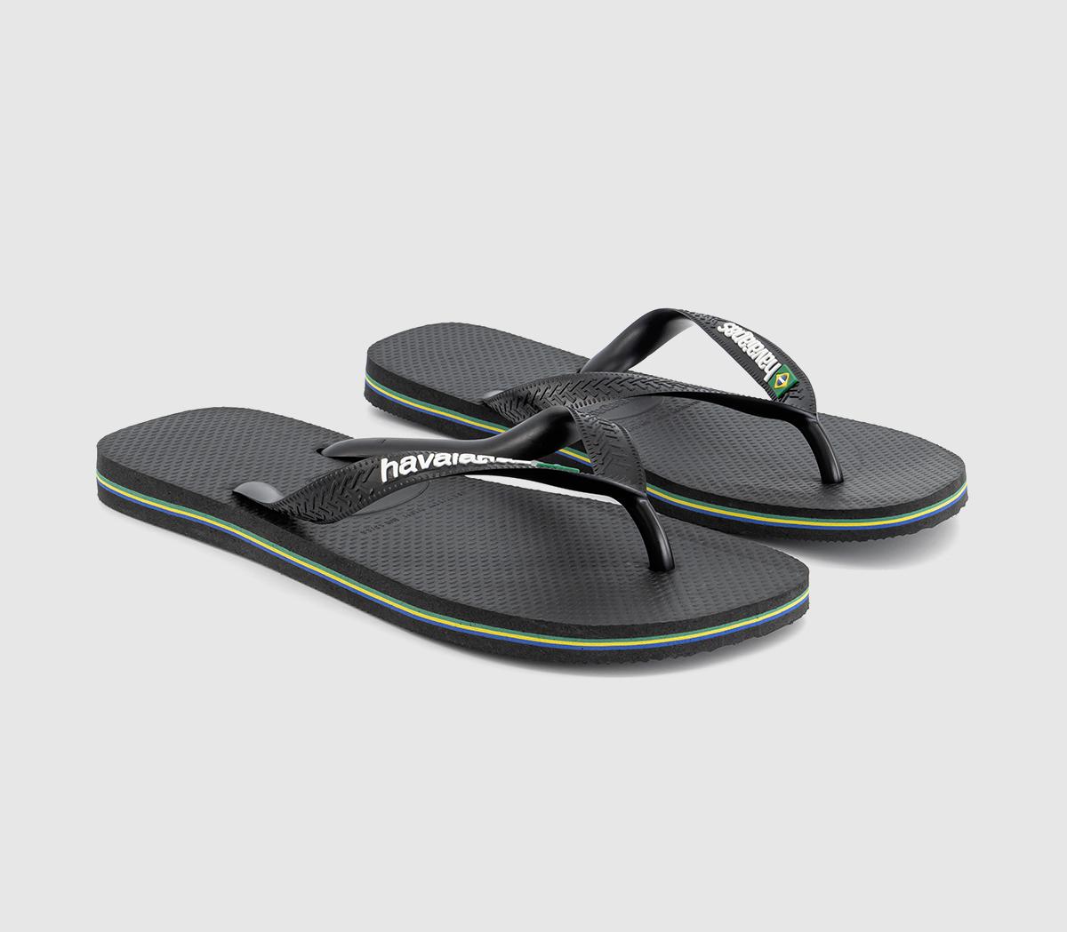 HavaianasBrasil Logo Flip Flops MBlack