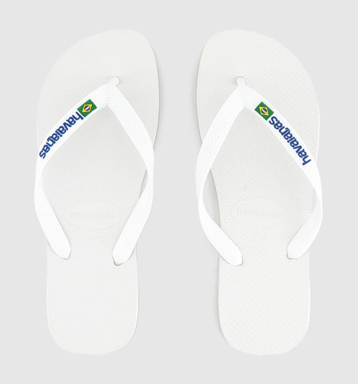Havaianas Brasil Logo Flip Flops M White
