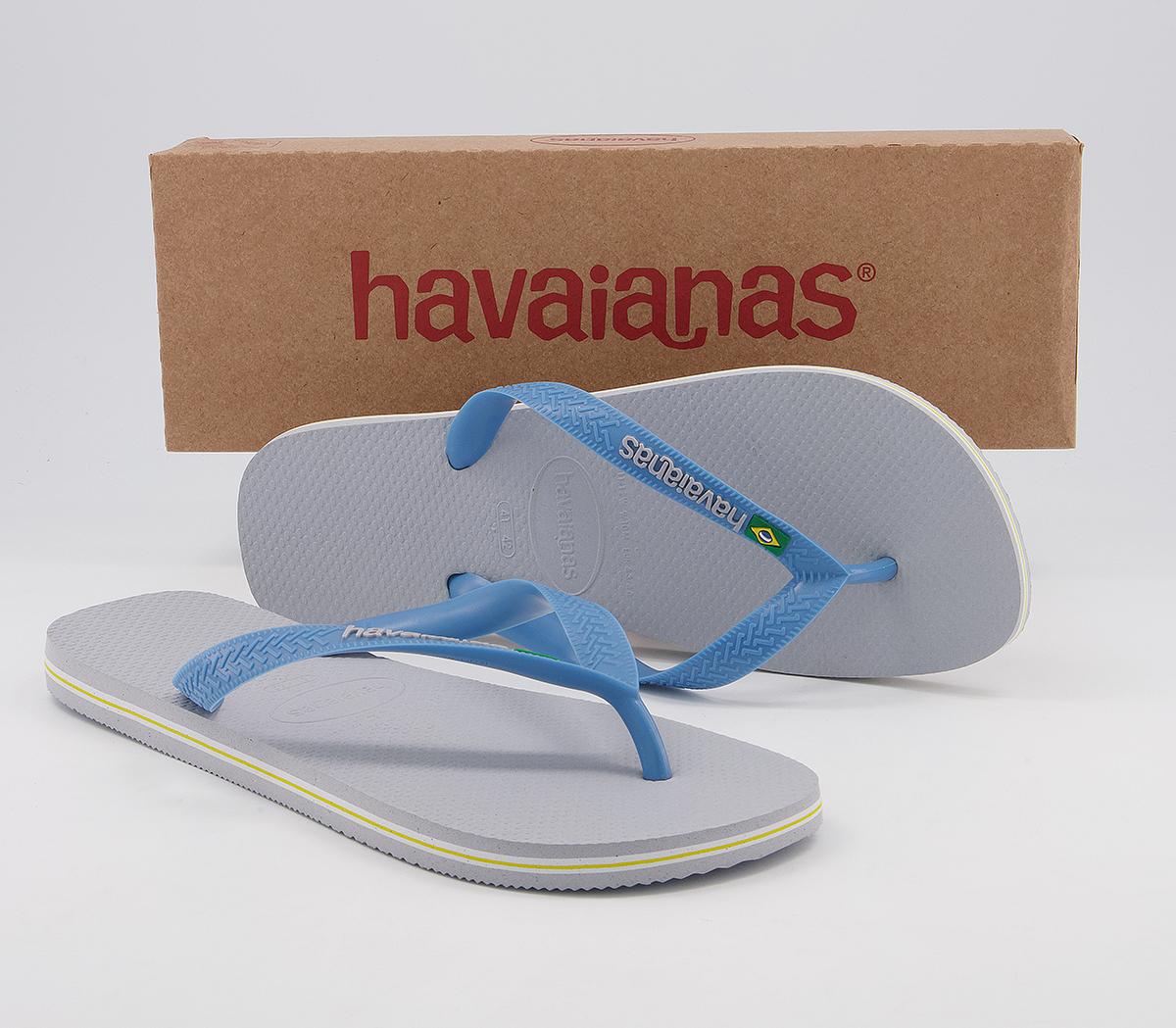 HavaianasBrasil Logo Flip Flops HavaianasBrasil Logo Flip FlopsIce Grey