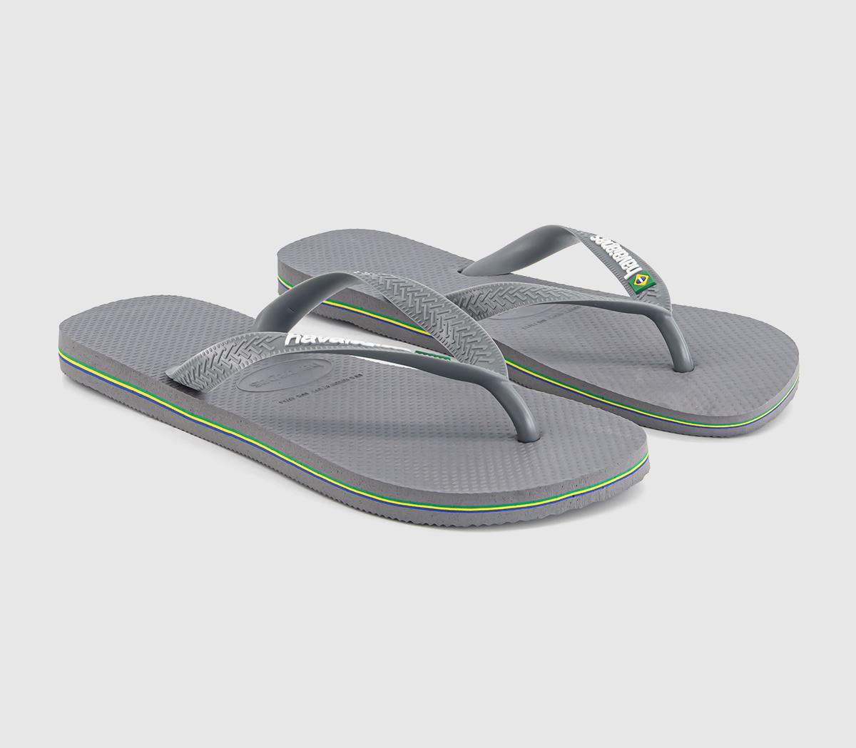 HavaianasBrasil Logo Flip FlopsSteel Grey Steel Grey