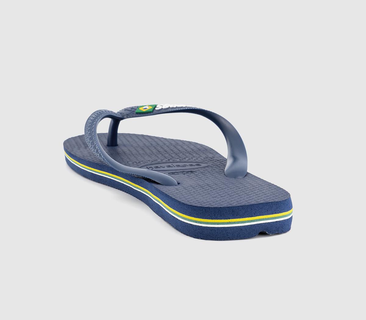 HavaianasBrasil Logo Flip FlopsNavy