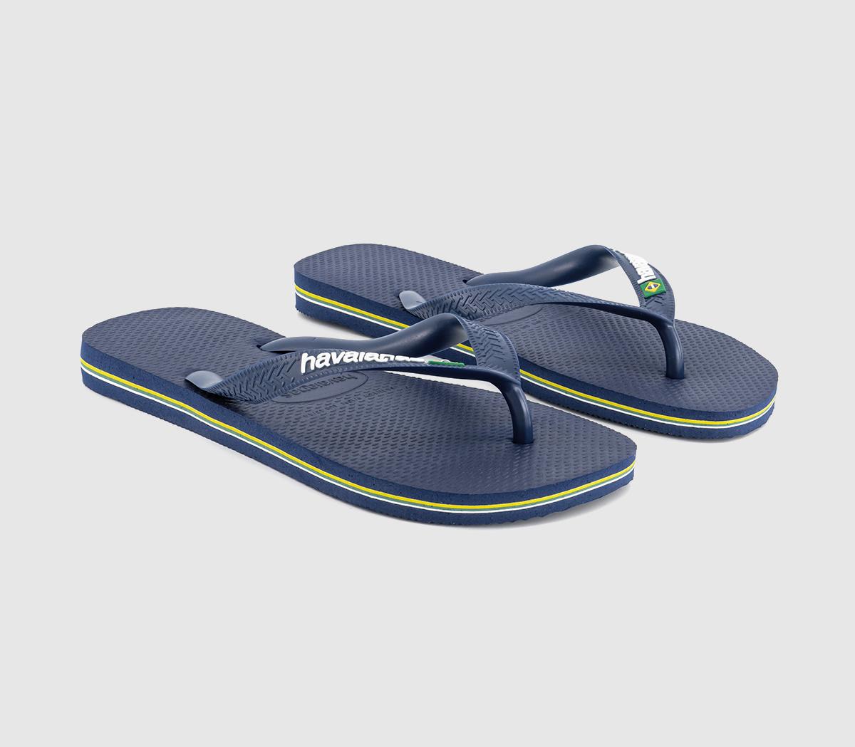 HavaianasBrasil Logo Flip FlopsNavy