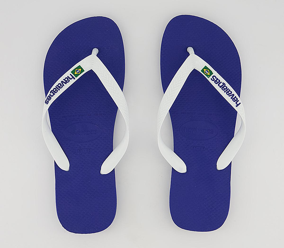 Havaianas Brasil Logo Flip Flops Marine Blue - Men’s Sandals