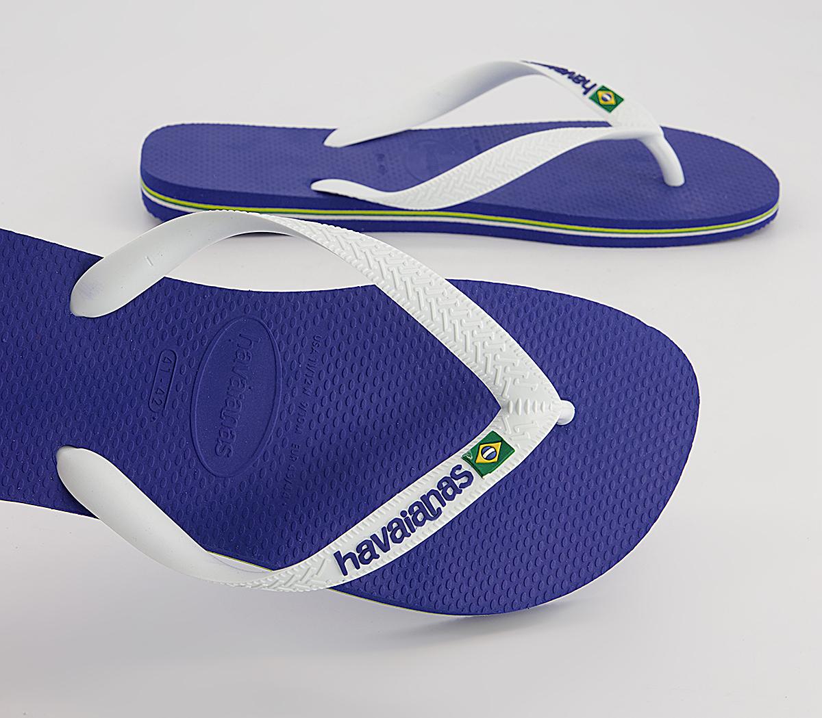 Havaianas Brasil Logo Flip Flops Marine Blue - Men’s Sandals