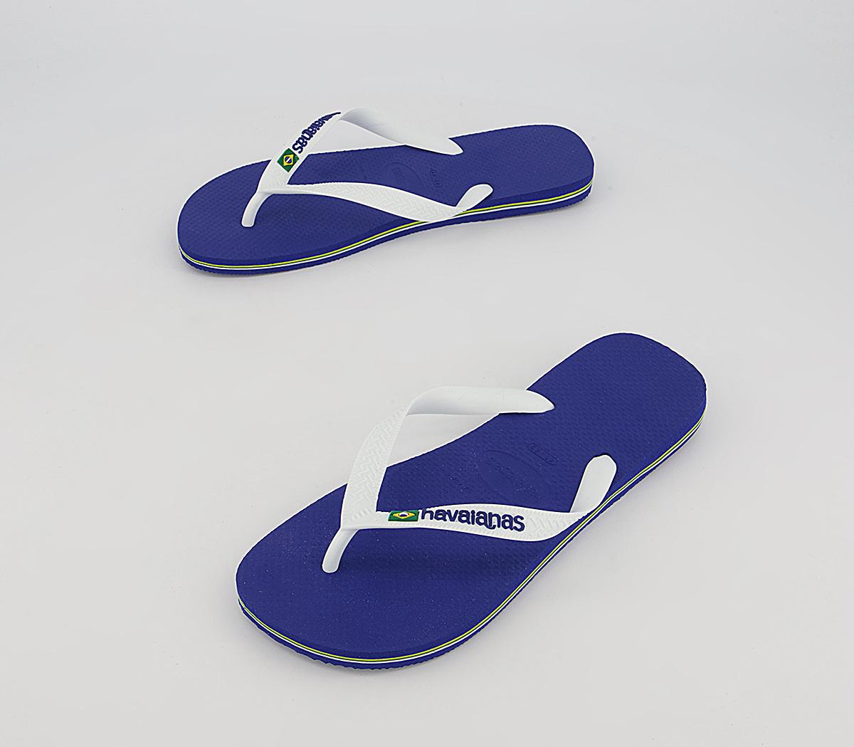 HavaianasBrasil Logo Flip FlopsMarine Blue