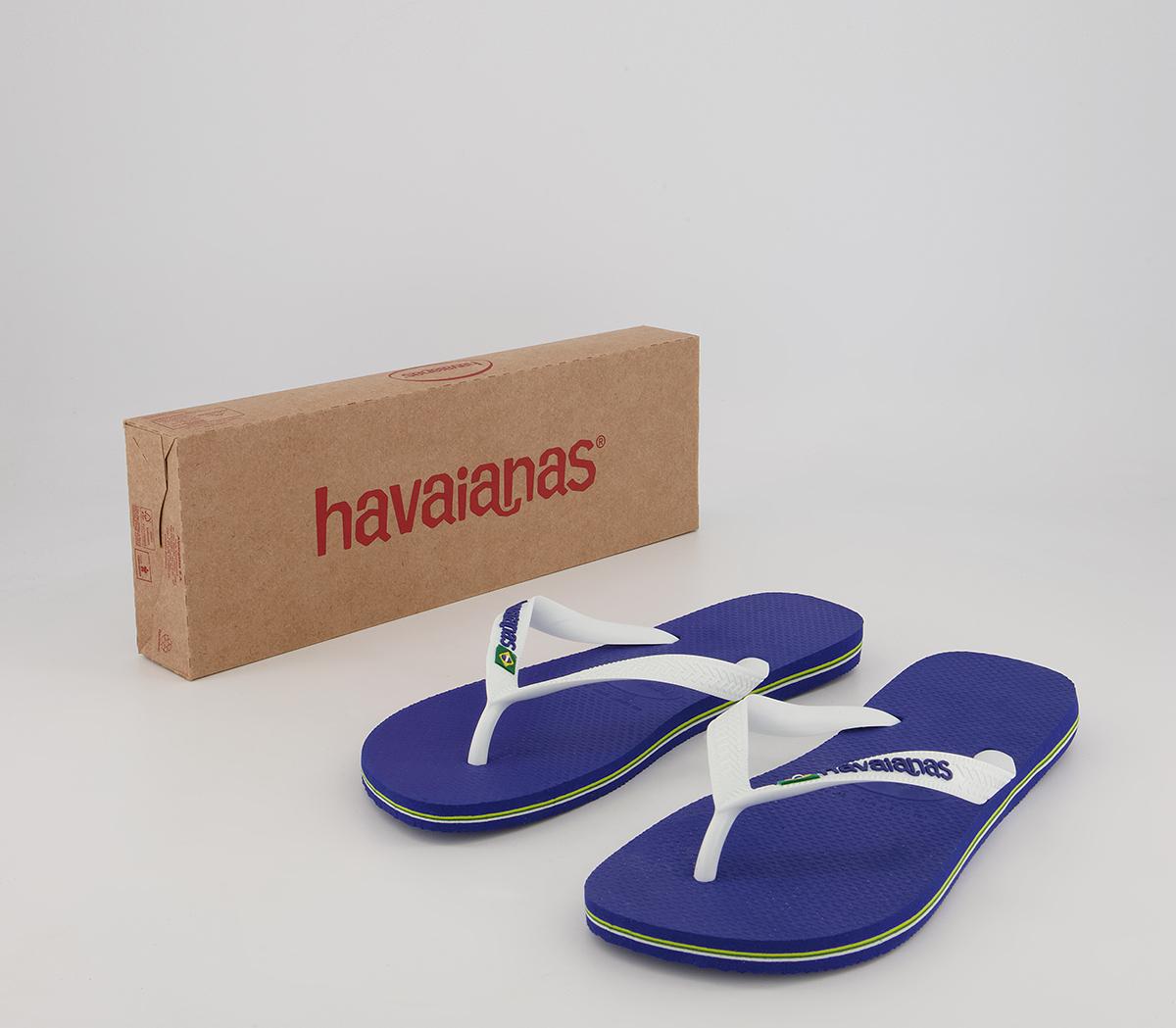 Havaianas Brasil Logo Flip Flops Havaianas Brasil Logo Flip Flops Marine Blue
