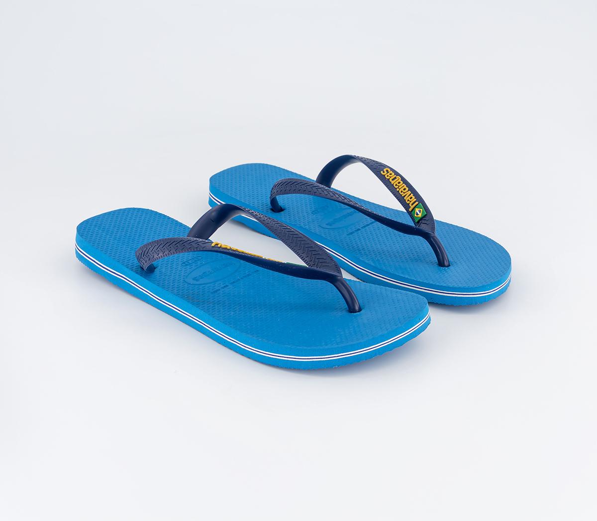 Havaianas Brasil Logo Flip Flops Turquoise Turquoise - Men’s Sandals