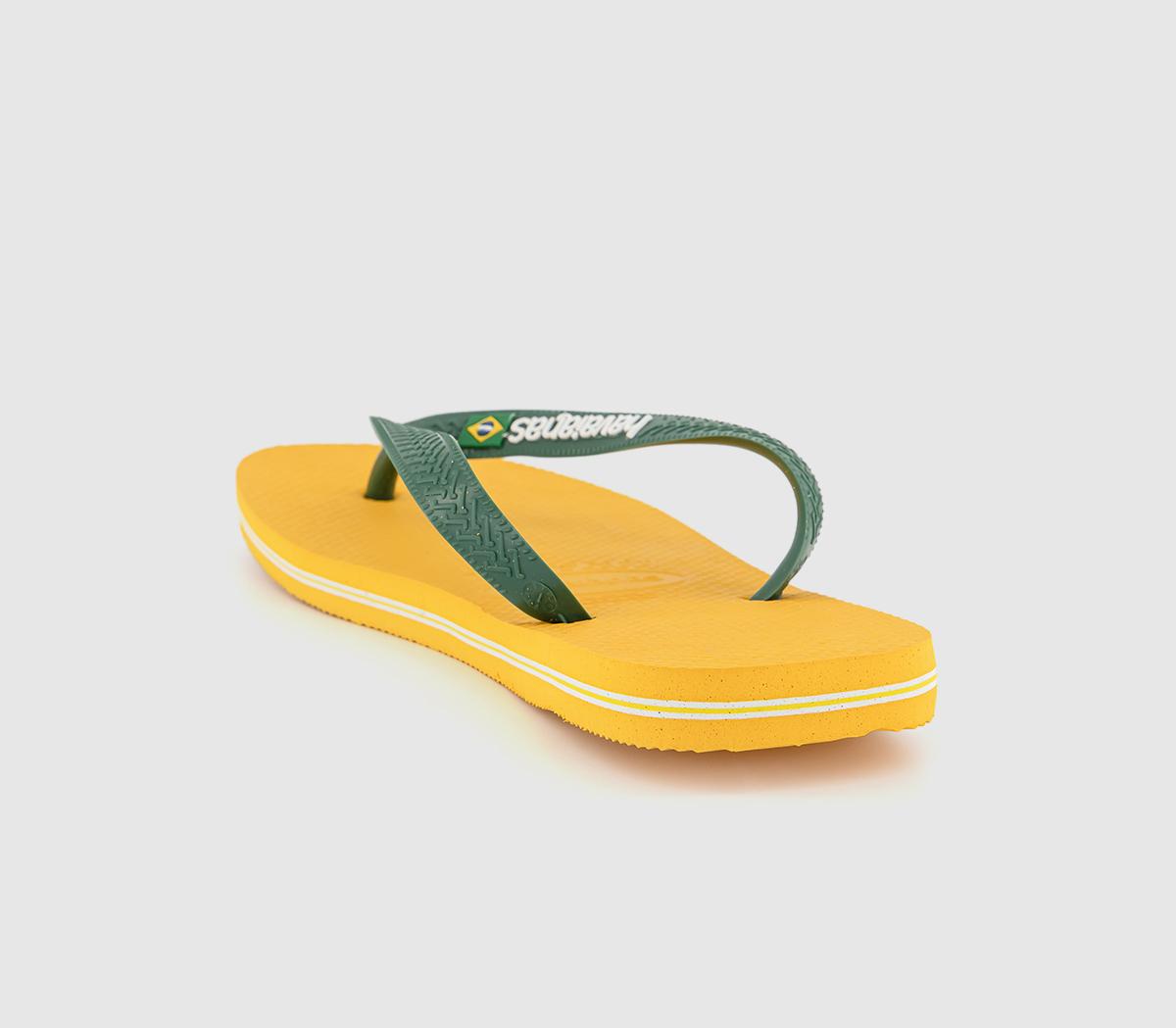HavaianasBrasil Logo Flip FlopsPop Yellow