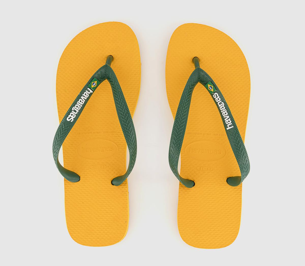 HavaianasBrasil Logo Flip FlopsPop Yellow