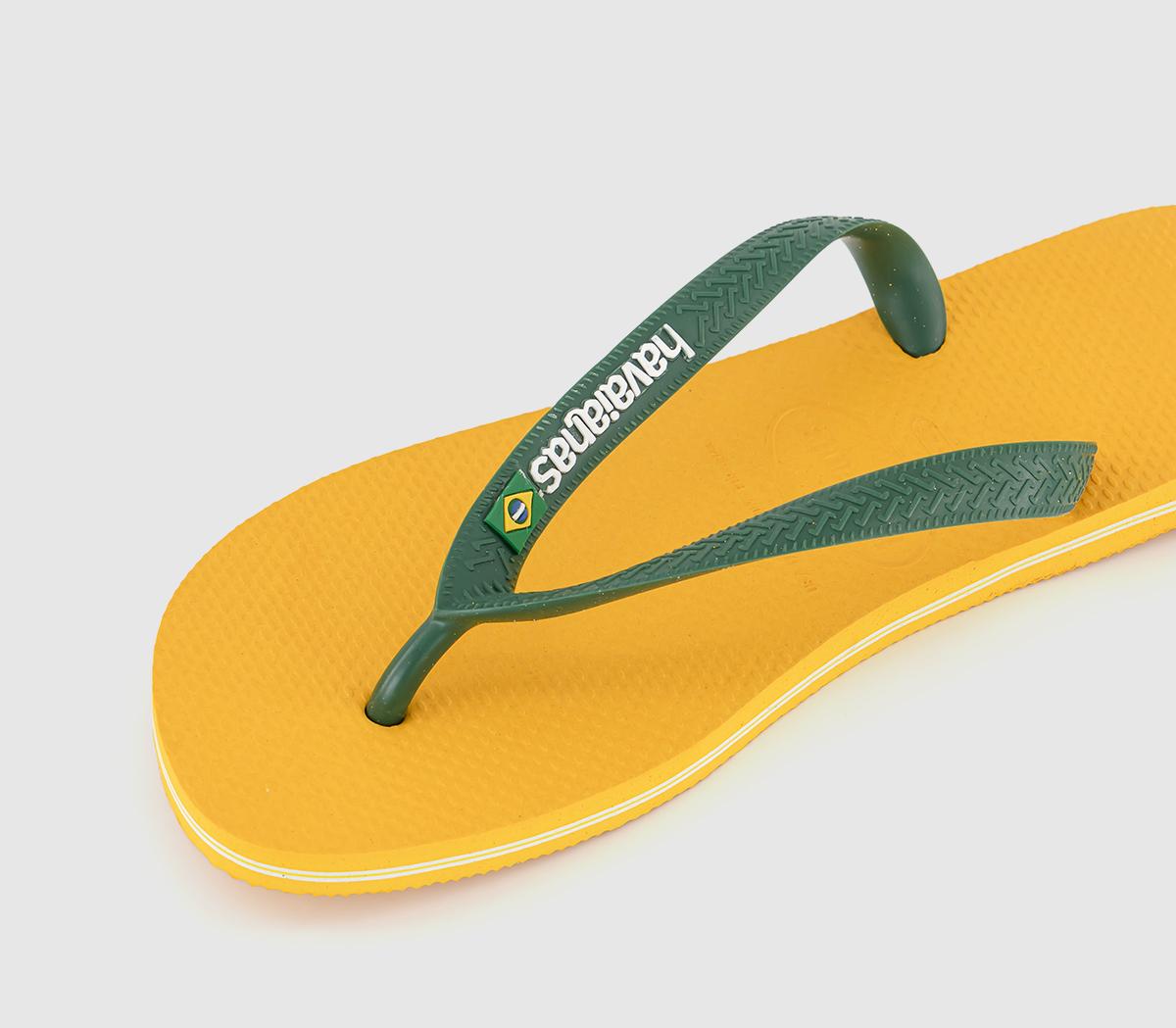 HavaianasBrasil Logo Flip FlopsPop Yellow
