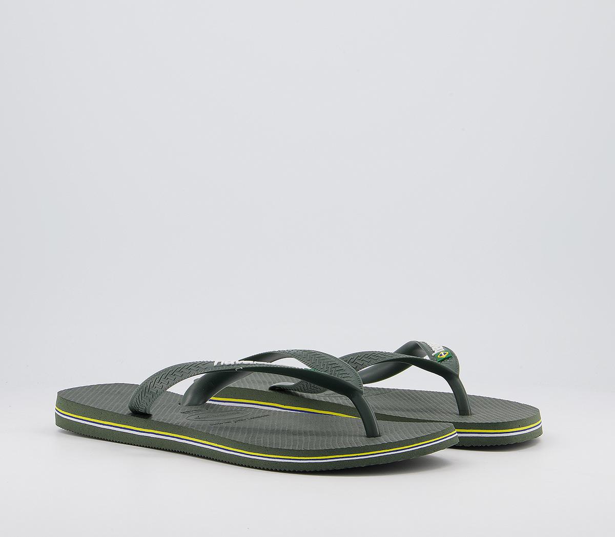 Havaianas Brasil Logo Flip Flops Havaianas Brasil Logo Flip Flops Olive