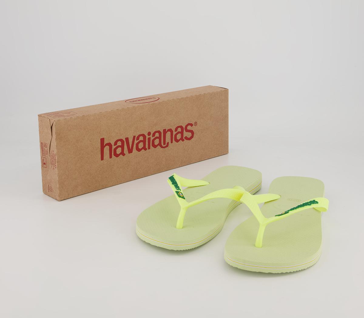 Havaianas Brasil Logo Flip Flops Havaianas Brasil Logo Flip Flops Lime Green