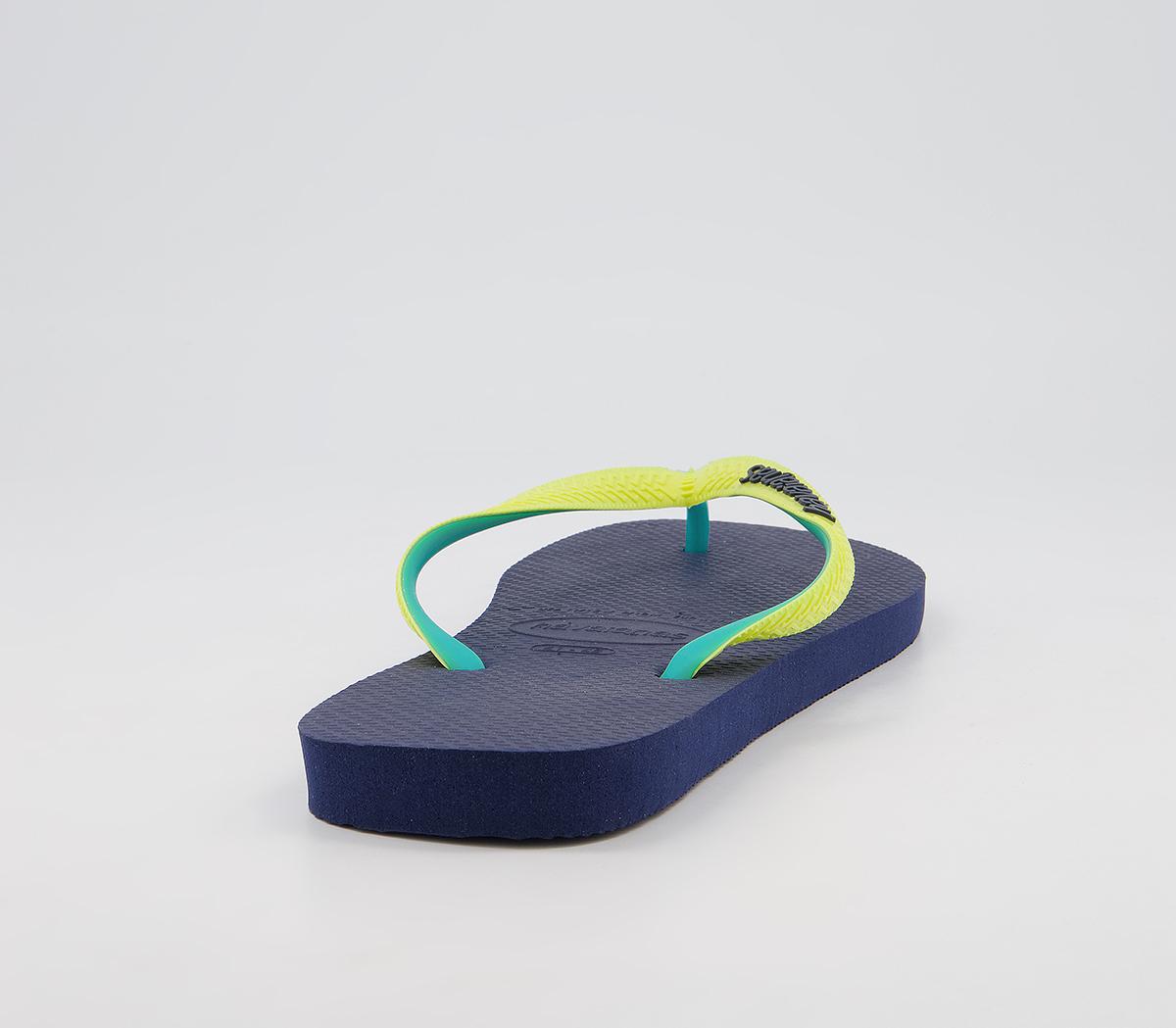 Havaianas Top Mix Flip Flops Havaianas Top Mix Flip Flops Navy Neon Yellow