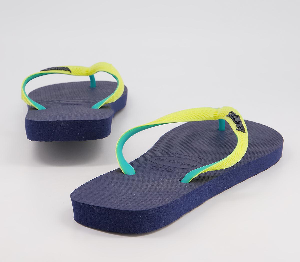 Havaianas Top Mix Flip Flops Havaianas Top Mix Flip Flops Navy Neon Yellow