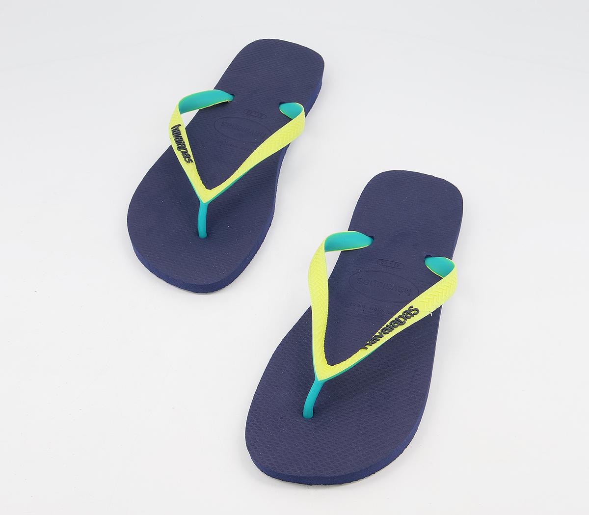 Havaianas Top Mix Flip Flops Havaianas Top Mix Flip Flops Navy Neon Yellow