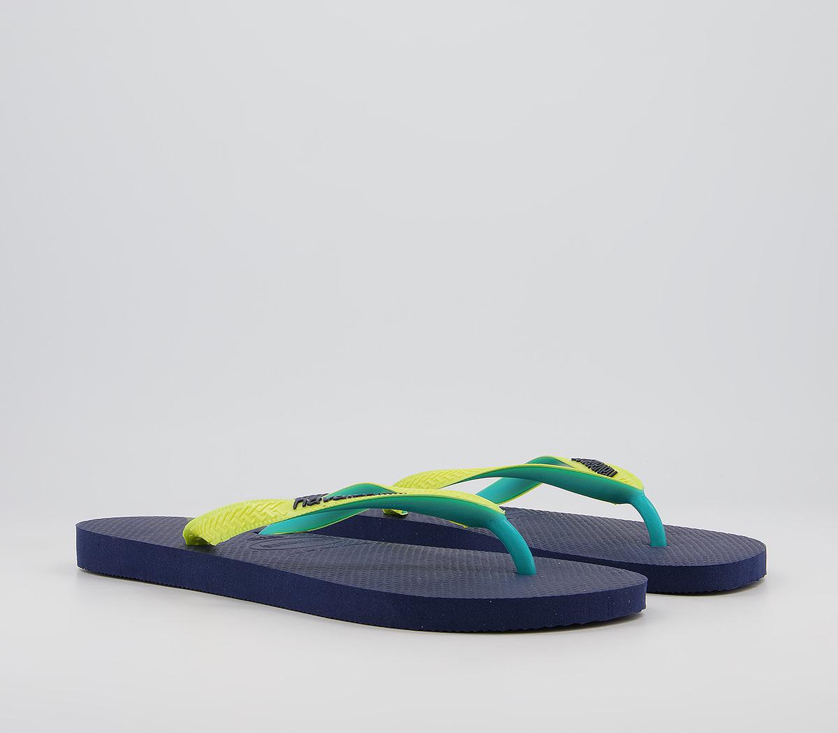 Havaianas Top Mix Flip Flops Havaianas Top Mix Flip Flops Navy Neon Yellow