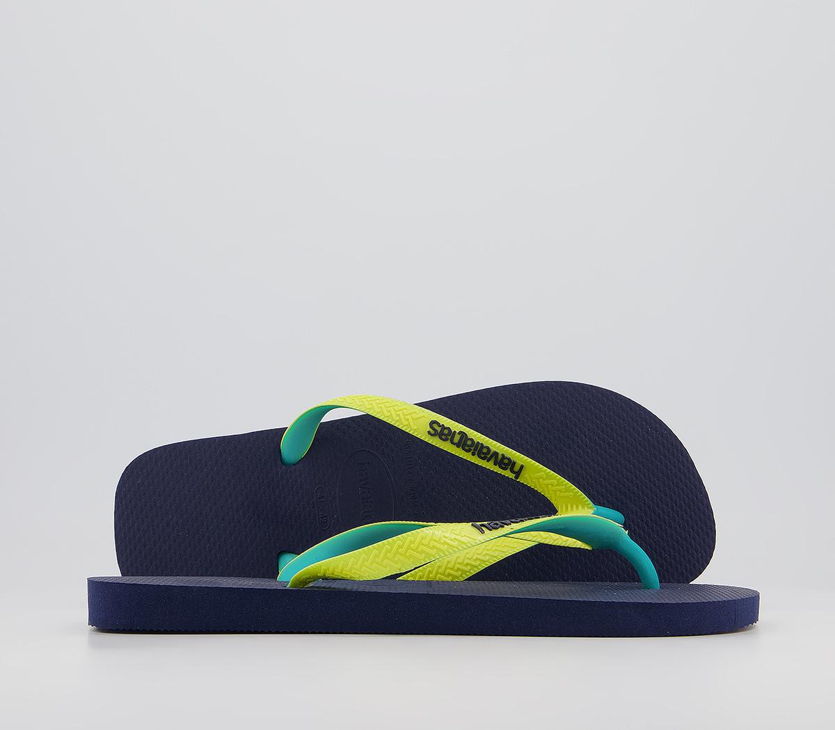 Havaianas Top Mix Flip Flops Havaianas Top Mix Flip Flops Navy Neon Yellow