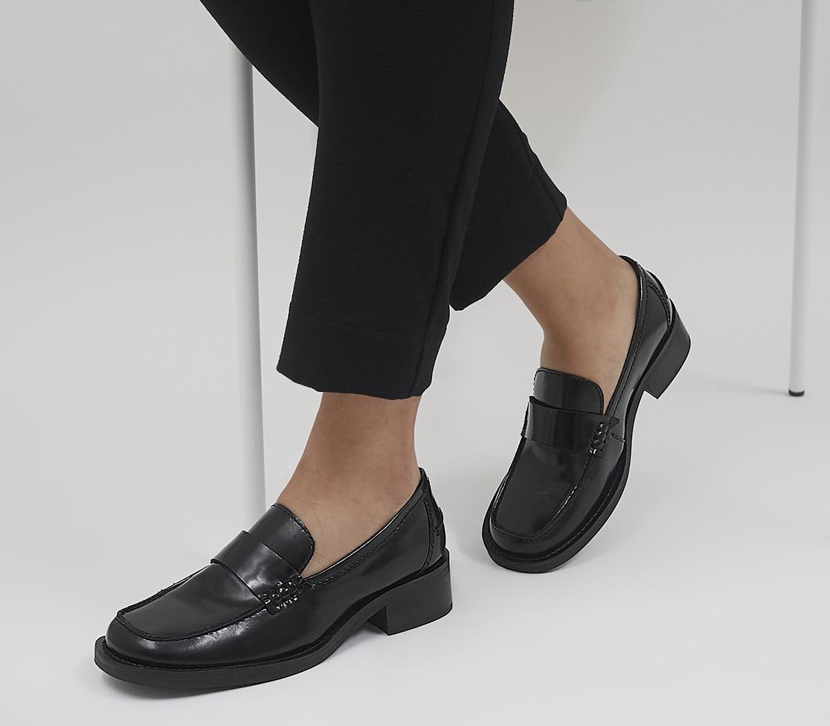 Womens Black Leather Loafers Flash SAVE 51% - icarus.photos