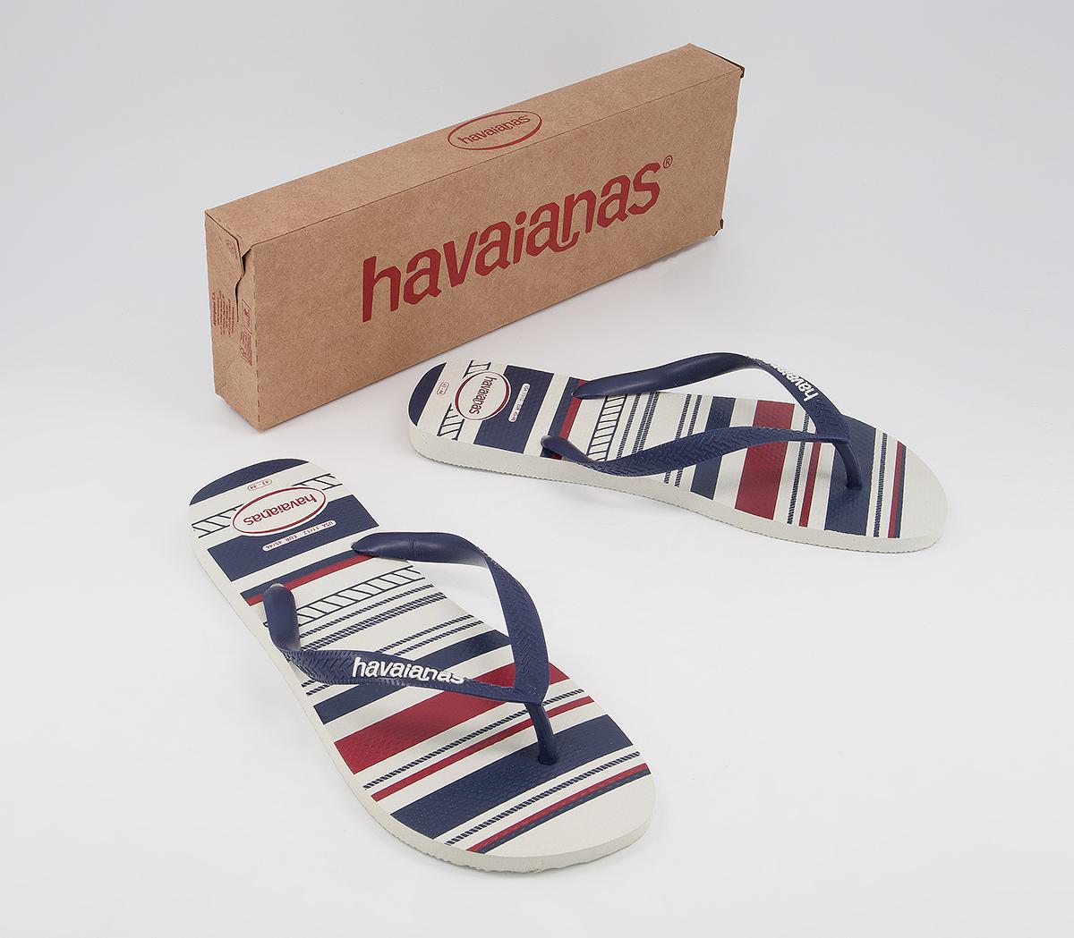 Havaianas Nautical Flip Flops Havaianas Nautical Flip Flops White Navy