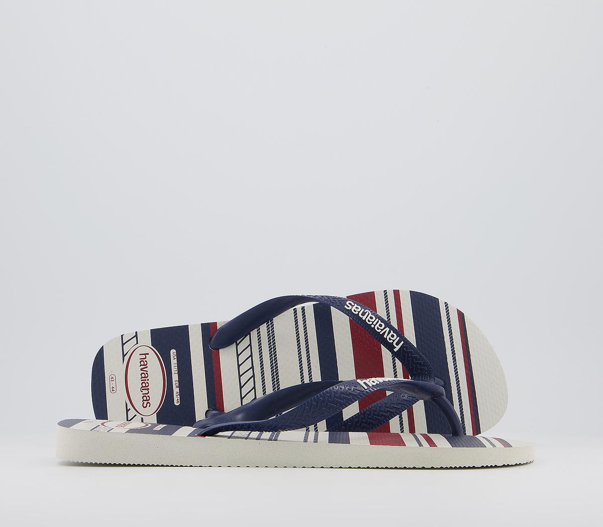 HavaianasNautical Flip Flops HavaianasNautical Flip FlopsWhite Navy
