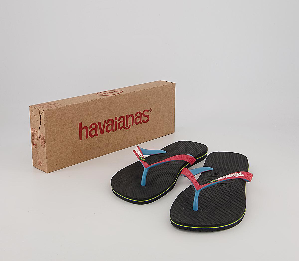 Havaianas Brasil Mix Flip Flops Havaianas Brasil Mix Flip Flops Black Red